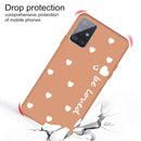 For Galaxy A51 Smiling Love Heart Pattern Frosted TPU Protective Case(Coral Orange)
