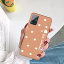 For Galaxy A51 Smiling Love Heart Pattern Frosted TPU Protective Case(Coral Orange)