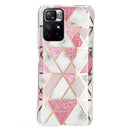 For Xiaomi Redmi Note 11 4G Electroplating Pattern TPU Phone Case(Pink White Rhombus)