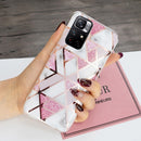 For Xiaomi Redmi Note 11 4G Electroplating Pattern TPU Phone Case(Pink White Rhombus)