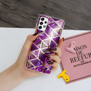 For Samsung Galaxy A33 5G Electroplating Pattern TPU Phone Case(Purple Rhombus)