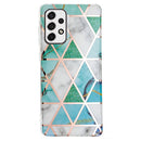 For Samsung Galaxy A33 5G Electroplating Pattern TPU Phone Case(Green White Rhombus)