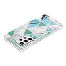For Samsung Galaxy A33 5G Electroplating Pattern TPU Phone Case(Green White Rhombus)