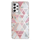 For Samsung Galaxy A33 5G Electroplating Pattern TPU Phone Case(Pink White Rhombus)