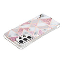 For Samsung Galaxy A33 5G Electroplating Pattern TPU Phone Case(Pink White Rhombus)