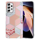 For Samsung Galaxy A33 5G Electroplating Pattern TPU Phone Case(Pink Rhombus)