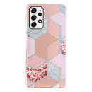 For Samsung Galaxy A33 5G Electroplating Pattern TPU Phone Case(Pink Rhombus)