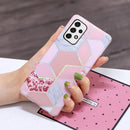For Samsung Galaxy A33 5G Electroplating Pattern TPU Phone Case(Pink Rhombus)