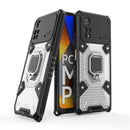 For Xiaomi Poco M4 Pro 4G Space PC+TPU Shockproof Phone Case with Ring Holder(White)