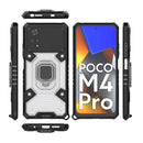 For Xiaomi Poco M4 Pro 4G Space PC+TPU Shockproof Phone Case with Ring Holder(White)