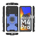 For Xiaomi Poco M4 Pro 4G Space PC+TPU Shockproof Phone Case with Ring Holder(Blue)