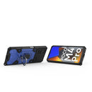 For Xiaomi Poco M4 Pro 4G Space PC+TPU Shockproof Phone Case with Ring Holder(Blue)