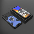 For Xiaomi Poco M4 Pro 4G Space PC+TPU Shockproof Phone Case with Ring Holder(Blue)