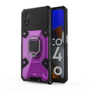 For Xiaomi Poco M4 Pro 4G Space PC+TPU Shockproof Phone Case with Ring Holder(Purple)