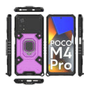 For Xiaomi Poco M4 Pro 4G Space PC+TPU Shockproof Phone Case with Ring Holder(Purple)