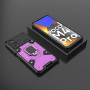 For Xiaomi Poco M4 Pro 4G Space PC+TPU Shockproof Phone Case with Ring Holder(Purple)