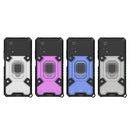 For Xiaomi Poco M4 Pro 4G Space PC+TPU Shockproof Phone Case with Ring Holder(Purple)