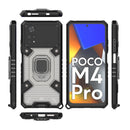 For Xiaomi Poco M4 Pro 4G Space PC+TPU Shockproof Phone Case with Ring Holder(Grey)