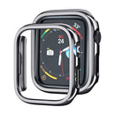 Electroplated PC Hollow Watch Protective Case For Apple Watch Series 7 41mm(Black)