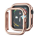 Electroplated PC Hollow Watch Protective Case For Apple Watch Series 7 41mm(Rose Gold)