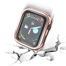 Electroplated PC Hollow Watch Protective Case For Apple Watch Series 7 41mm(Rose Gold)