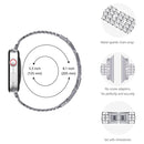 Four-row Diamond-set Metal Watch Band For Apple Watch Series 8&7 45mm / SE 2&6&SE&5&4 44mm / 3&2&1 42mm(Silver)