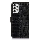 For Samsung Galaxy A53 5G Crocodile Top Layer Cowhide Leather Phone Case(Black)