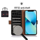 For Samsung Galaxy A53 5G Crocodile Top Layer Cowhide Leather Phone Case(Black)