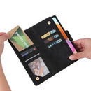 For Samsung Galaxy A32 4G Rivet Buckle 9 Cards Three Fold Leather Phone Case(Black)