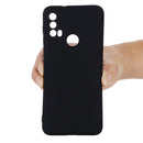 For Motorola Moto E20 / E30 / E40 Pure Color Liquid Silicone Shockproof Phone Case(Black)
