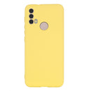 For Motorola Moto E20 / E30 / E40 Pure Color Liquid Silicone Shockproof Phone Case(Yellow)