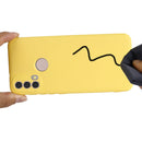 For Motorola Moto E20 / E30 / E40 Pure Color Liquid Silicone Shockproof Phone Case(Yellow)
