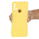 For Motorola Moto E20 / E30 / E40 Pure Color Liquid Silicone Shockproof Phone Case(Yellow)