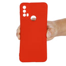 For Motorola Moto E20 / E30 / E40 Pure Color Liquid Silicone Shockproof Phone Case(Red)