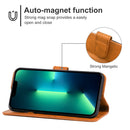 Leather Phone Case For iPhone 14 Max (Brown)