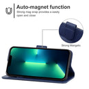 Leather Phone Case For iPhone 14 Max (Blue)