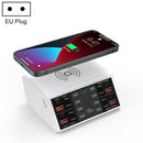 838w 9 in 1 100W 4 PD 3.0 USB-C / Type-C + 4 QC 3.0 USB Ports Smart Digital Display Wireless Charger, EU Plug(White)