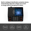 838w 9 in 1 100W 4 PD 3.0 USB-C / Type-C + 4 QC 3.0 USB Ports Smart Digital Display Wireless Charger, EU Plug(White)