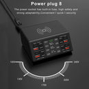 838w 9 in 1 100W 4 PD 3.0 USB-C / Type-C + 4 QC 3.0 USB Ports Smart Digital Display Wireless Charger, EU Plug(Black)
