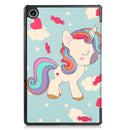 For Lenovo Tab M10 Plus 10.6 3rd Gen 2022 Custer Painted 3-Fold Holder Leather Tablet Case(Unicorn)