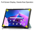 For Lenovo Tab M10 Plus 10.6 3rd Gen 2022 Custer Painted 3-Fold Holder Leather Tablet Case(Unicorn)