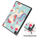 For Lenovo Tab M10 Plus 10.6 3rd Gen 2022 Custer Painted 3-Fold Holder Leather Tablet Case(Unicorn)