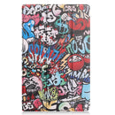 For Lenovo Tab M10 Plus 10.6 3rd Gen 2022 Custer Painted 3-Fold Holder Leather Tablet Case(Graffiti)