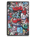 For Lenovo Tab M10 Plus 10.6 3rd Gen 2022 Custer Painted 3-Fold Holder Leather Tablet Case(Graffiti)