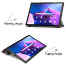 For Lenovo Tab M10 Plus 10.6 3rd Gen 2022 Custer Painted 3-Fold Holder Leather Tablet Case(Graffiti)