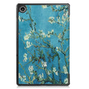 For Lenovo Tab M10 Plus 10.6 3rd Gen 2022 Custer Painted 3-Fold Holder Leather Tablet Case(Apricot Blossom)