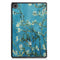 For Lenovo Tab M10 Plus 10.6 3rd Gen 2022 Custer Painted 3-Fold Holder Leather Tablet Case(Apricot Blossom)