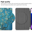 For Lenovo Tab M10 Plus 10.6 3rd Gen 2022 Custer Painted 3-Fold Holder Leather Tablet Case(Apricot Blossom)