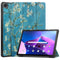 For Lenovo Tab M10 Plus 10.6 3rd Gen 2022 Custer Painted 3-Fold Holder Leather Tablet Case(Apricot Blossom)