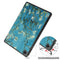 For Lenovo Tab M10 Plus 10.6 3rd Gen 2022 Custer Painted 3-Fold Holder Leather Tablet Case(Apricot Blossom)